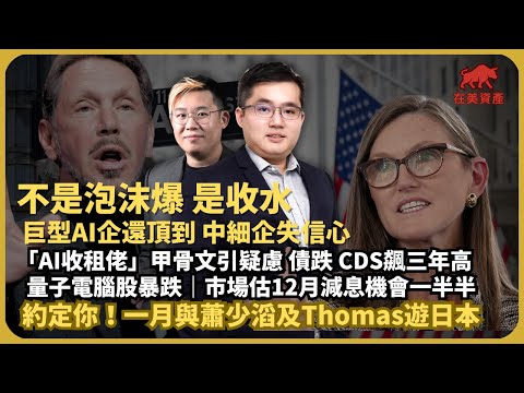 在美資產|收水時 中細AI股當災|AI收租佬--甲骨文引疑慮債跌、CDS飆三年高|量子電腦股暴跌|市場估12月減息機會一半半(馮宏遠 X 馮智政)