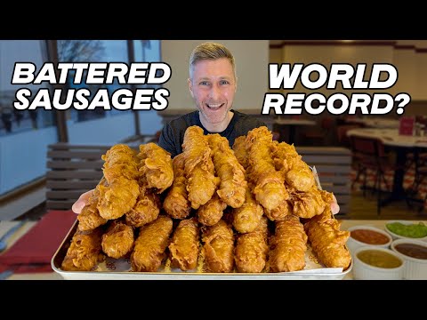 CHALLENGED TO EAT THE MOST BATTERED SAUSAGES EVER!!
