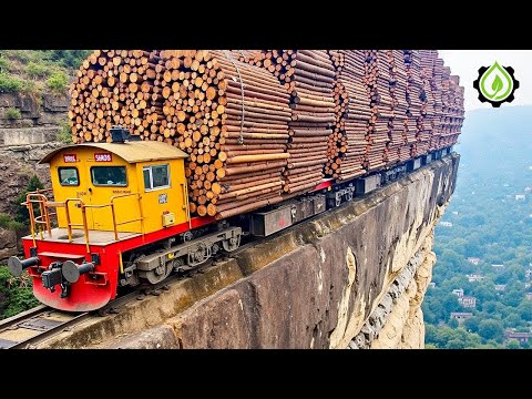 Extreme Dangerous Big Logging Wood Truck Driving Skill | Fastest Chainsaw Cutting Tree Machines #6