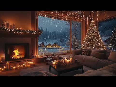 Peaceful Christmas Night 2025   Soft Piano and Warm Fire Crackle for Sleep and Deep Calm