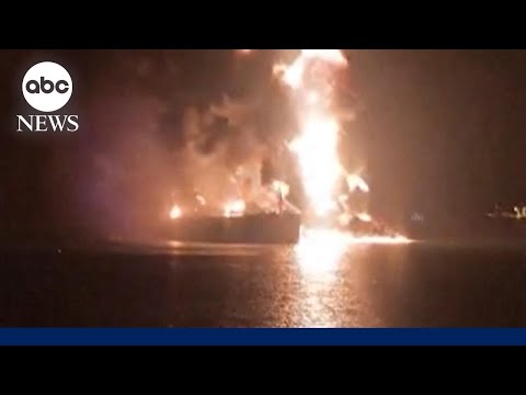 Ships struck near Strait of Hormuz as Iran threatens security of key oil passage