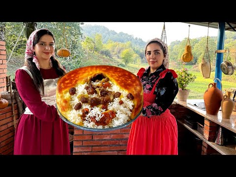 Cooking rice with lamb leg; a royal dish native to Azerbaijan