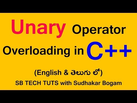 Unary operator Overloading in c++ | Operator Overloading in C++ | in telugu | C++ Programming