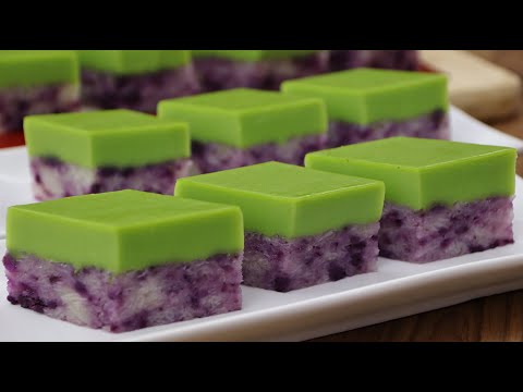 香兰紫薯糯米糕 Kuih Seri Muka