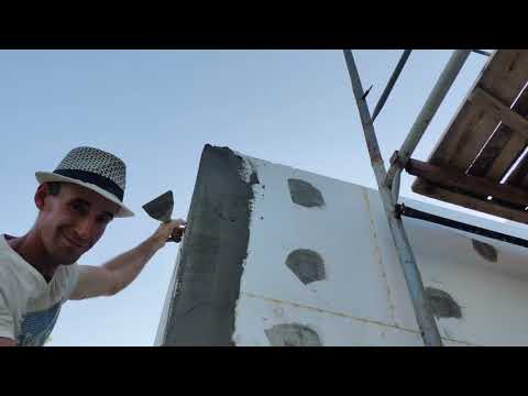 Монтаж уголков с сеткой, устройство базового армирующего слоя, в клей CT85 втапливаем сетку Bautex