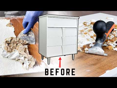 How to Remove Paint from Furniture | MCM Dresser PAINT TO WOOD Restoration