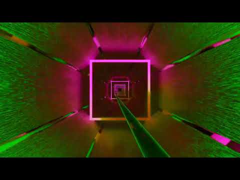 2 Hours 4K Abstract Neon Square Tunnel — Purple and Blue Reflections I Screensaver for Meditation