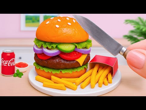 Yummy Miniature Humburger Cake Recipe 😍 Best Mini Food Cooking ASMR