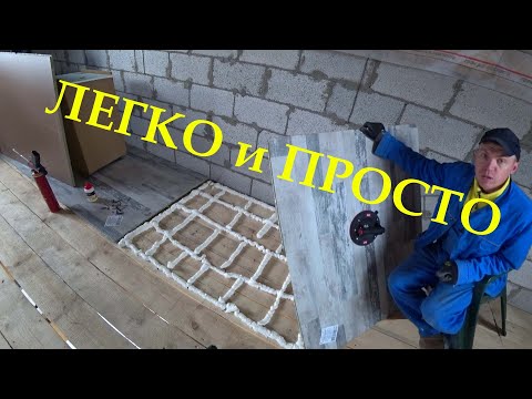 Leveling a wooden floor with Quick Deck, self-tapping screws and FOAM! Installation of a finished...