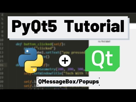 PyQt5 Tutorial - QMessageBox and Popup Windows