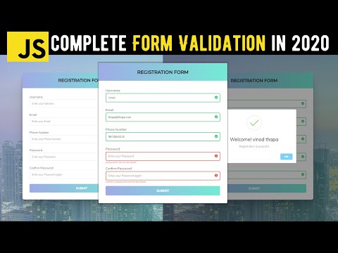 🔴 Complete JavaScript Form Validation in Hindi in 2020 | Registration, Login, Logout Forms