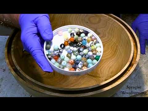 Preserving a Endangered Species: Woodturning a Butternut Bowl with Stone Jewellery bead inlay
