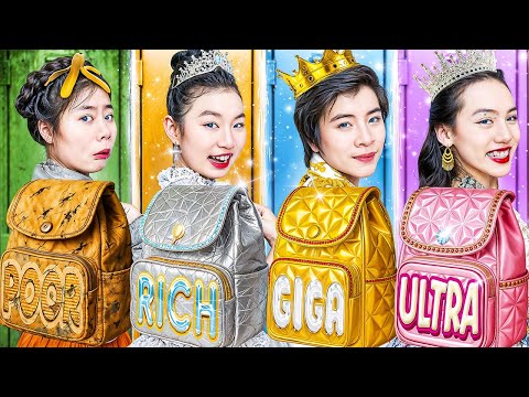 Rich Vs Poor Vs Giga Rich Vs Ultra Rich Students! First Day Of Poor Baby Doll At Royal School!