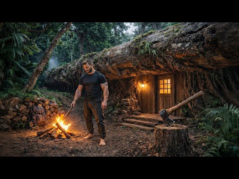 Full Video: 100 Days of Survival in the Rainforest. Building a House, Giant Oven, Fishing, Cooking