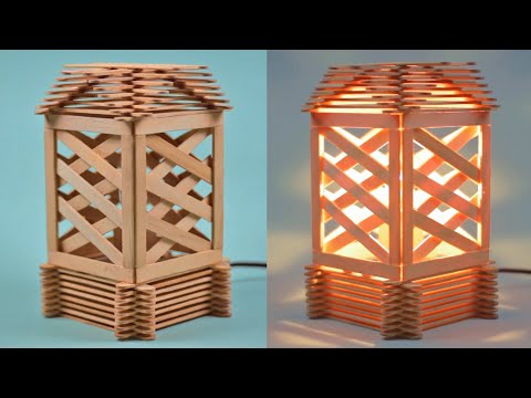 Ide kerajinan stik es krim dekorasi rumah - Cara membuat lampu lentera di rumah