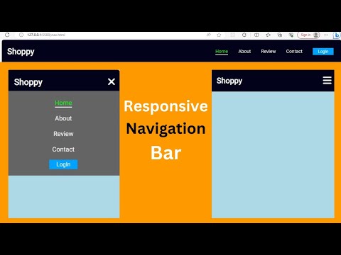 Responsive Navigation Bar using HTML CSS & JavaScript in 2023  | Responsive Navbar HTML CSS