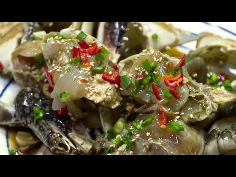 In the fall, this one crab with soy sauce marinated crab is the perfect accompaniment to rice.