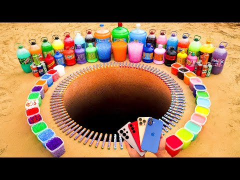 Experiment: iPhone 16 vs Samsung S25 vs Coca Cola, Fanta, Mtn Dew, Schweppes vs Mentos Underground