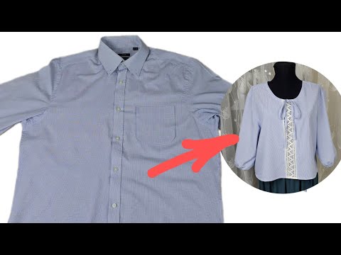 How easy it is to turn a regular shirt into a designer blouse!