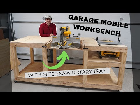 DIY Garage Mobile Workbench / Miter and Table Saw / How I Built In 10 Steps