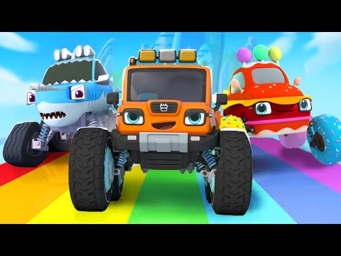 Monster Truck, Shark Truck, Ice Cream Truck | + Super Ambulance Rescue Team | Kids Song | BabyBus