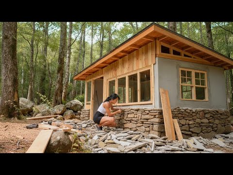 Woman Builds Stunning Wooden House with STONE Foundation from Scratch in 200 Days | by@TrieuThiHay91