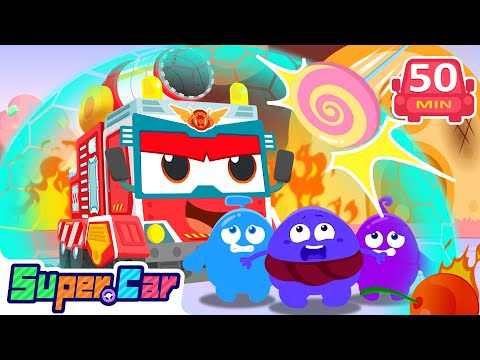 燃燒的美食星球 🔥🍔｜救救被火焰吞噬的美食世界！｜危機處理 🚨｜勇敢救援 🛟｜兒童動畫 🎬｜超級汽車