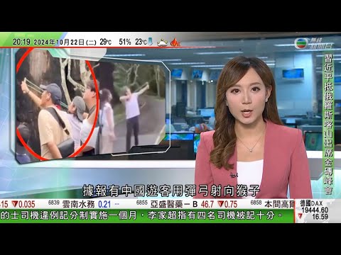 無綫TVB 730一小時新聞|芭堤雅動物園據報有中國遊客用彈弓射猴子 園方不排除採取法律行動|美國大選賀錦麗獲利茲切尼倒戈站台 兩黨候選人爭游離選民支持|中方據報同意恢復進口日本錦鯉|20241022