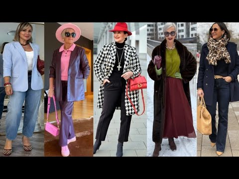 Comfortable timeless looks for elegant ladies over 50 60 70/Winter outfits ideas 