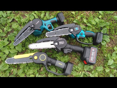 Testing small battery-powered chainsaws for the garden and cottage.