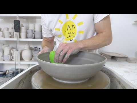 Throwing a large shallow bowl