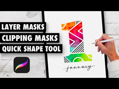 Procreate Tutorial: Clipping Masks, Layer Masks & Quickshape Tool!