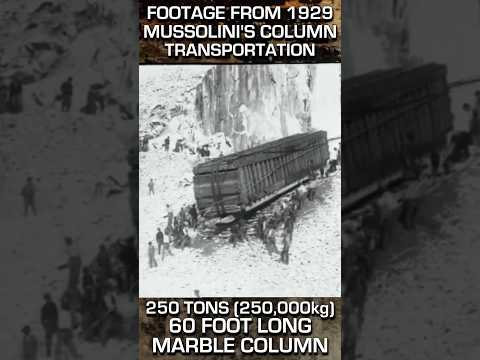 Moving 250 Ton Block by Hand Caught On Film! Mussolini's Column 1929 #ancientmysteries