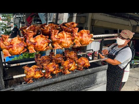 Amazing! Asian Chef Grilling 200Roasted Chickens With Charcoal in Few Hours| Thai Street Food