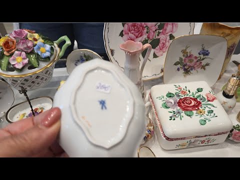 Israel Jaffa Vintage Fair Porcelain Crystal Brooches Vintage Market in Jaffa