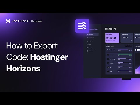 How to Export Code From Hostinger Horizons
