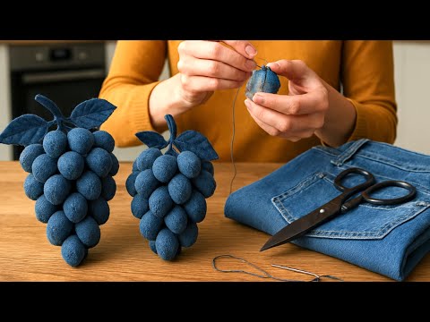 Turn old jeans into beautiful denim vines | Unique DIY home decor 🍇
