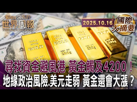 黃金歷史性突破金價漲幅50% 破4000美元大關｜IMF前首席經濟學家羅格夫：美國正一步步走向「百年一遇」的債務危機｜關稅戰 去美元化都是鋪墊美元地位崩壞序曲【#國際大摘要】20251016 #黃金