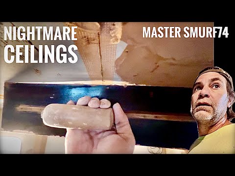 THE WORST CEILING to plaster. How to plaster things multi finish plaster. DIY Tutorial. Manful