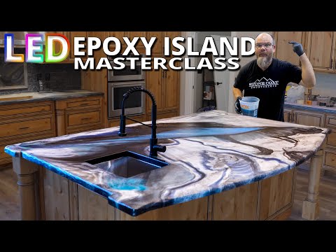 LED Lights Installed in Epoxy Countertop Start to Finish | Stone Coat Epoxy