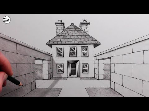 How to Draw a House using One-Point Perspective for Beginners