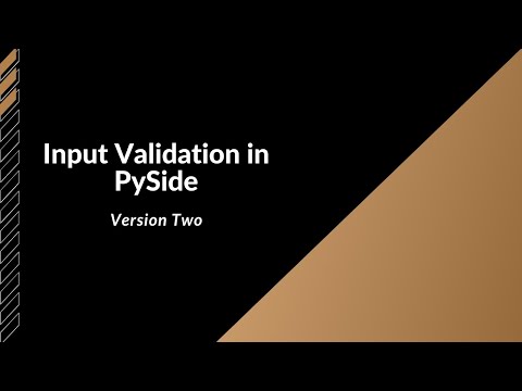 Input validation in PySide.