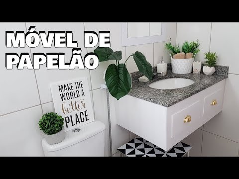 DIY:. MÓVEL DE BANHEIRO FEITO COM PAPELÃO | É A MELHOR DE DECORAÇÃO | Viviane Magalhães