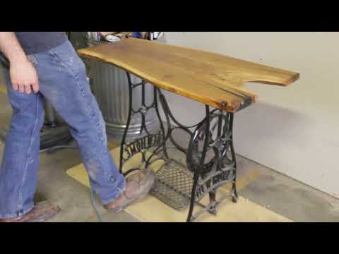CHERRY desk build ANTIQUE sewing machine base TUNG OIL FINISH