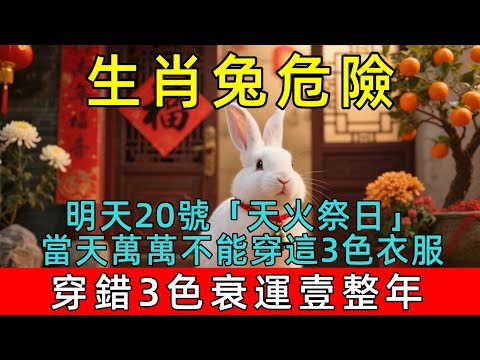 生肖兔危險！明天12月20號，農曆十一月初一「天火祭日」，當天萬萬不能穿這3色衣服，穿錯3色衰運壹整年！看完壹定要告訴妳家人！#生肖 #運勢 #命理 #屬相 #風水 #財運 #佛陀 #佛學 #佛法