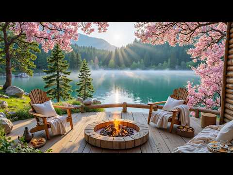 Calm Spring Morning Porch Ambience 🌸 Birdsong & Soft Piano for Relaxiton, Focus
