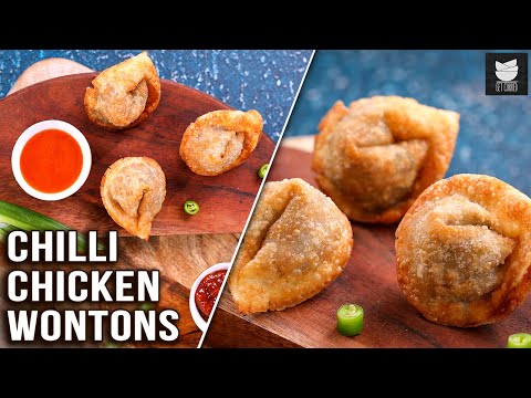 Chicken Chilli Wontons | Crispy Fried Dumplings | Easy Chicken Wontons By Varun | Get Curried