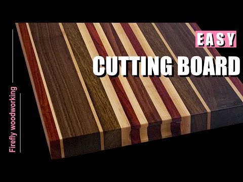 Easy Edge Grain Scrap Wood Cutting Board  4K