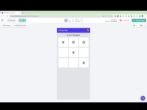 Tic Tac Toe game using Flutter Flow
