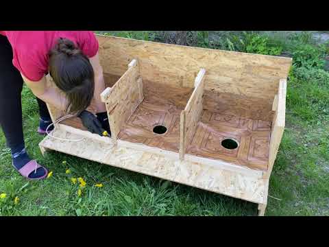 We make nests with an egg receptacle for chickens with our own hands.